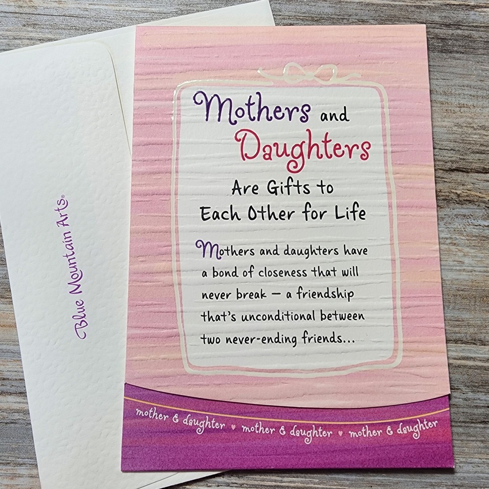 Blue Mountain Arts Mother and Daughter Greeting Card with Envelope Pink Purple